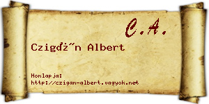 Czigán Albert névjegykártya